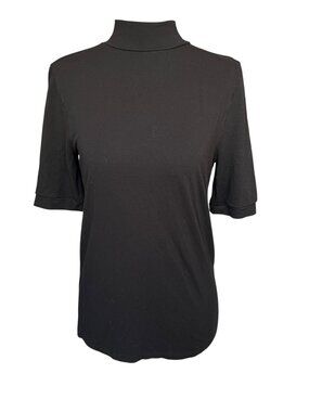 Madewell Mock Neck Top - Black - Size M